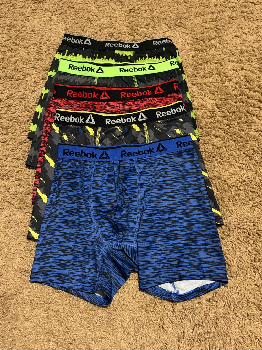 Boys Reebok Size L (12/14) Boxer Briefs - 5 pair